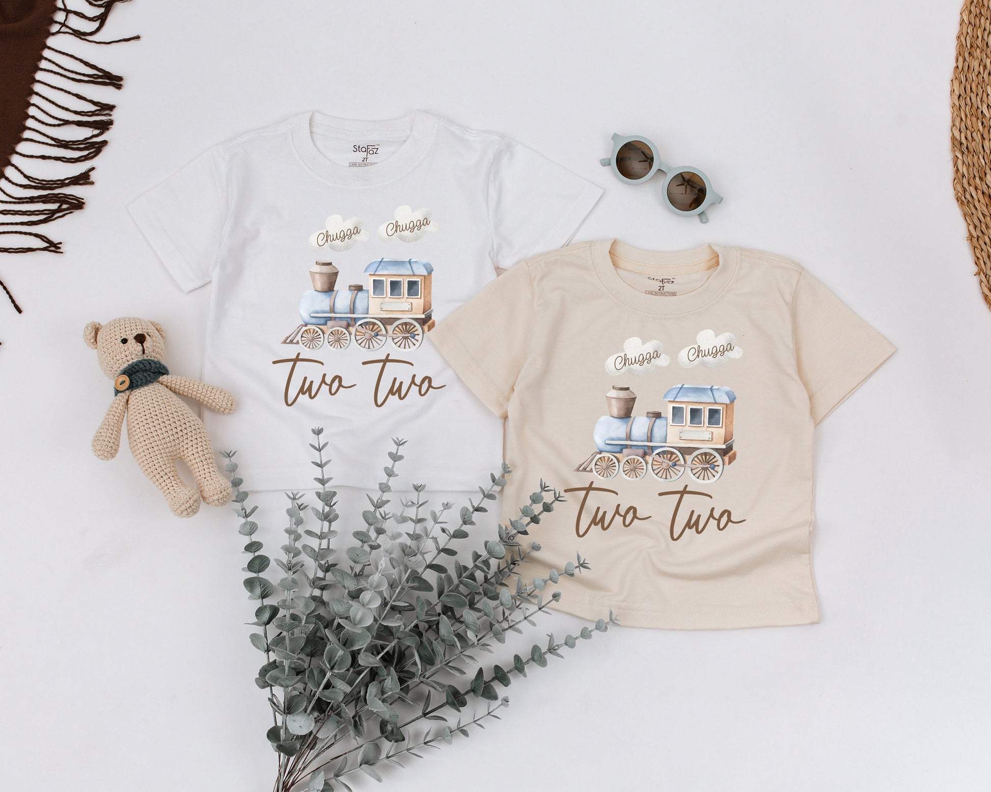 Train Birthday Shirt: Chugga Chugga Two Two 2nd Birthday Tee