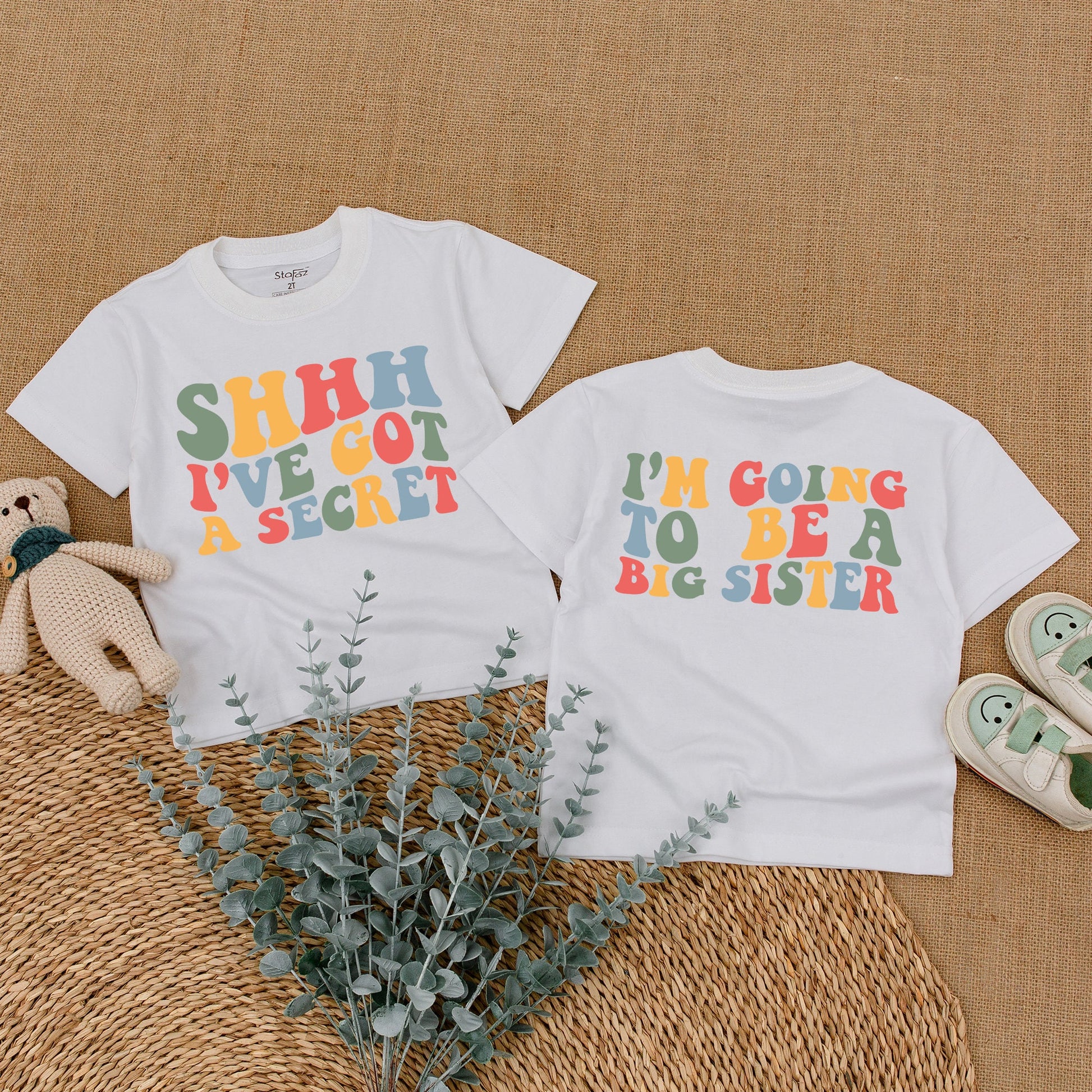 I've Got A Secret Big Sister Romper Baby Girl Announcement Outfit Newborn Bodysuit Sweatshirt T-Shirt Clothing Toddler New Baby Gift Comfortable