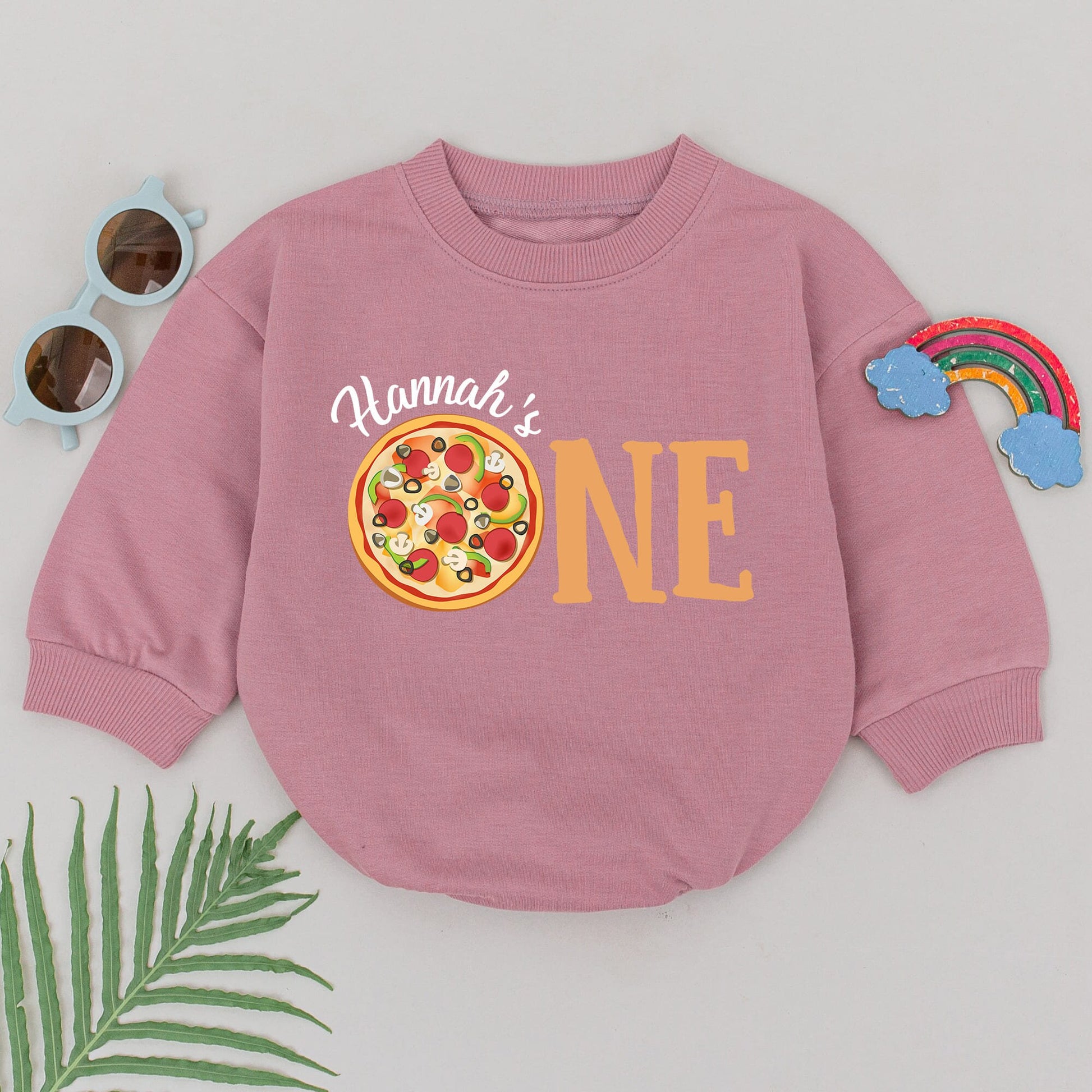 Pizza First Birthday Romper for Baby Girl, Slice Slice Baby Outfit, Pizza Party Bodysuit, Cheese 1st Birthday Gift, Bubble Romper
