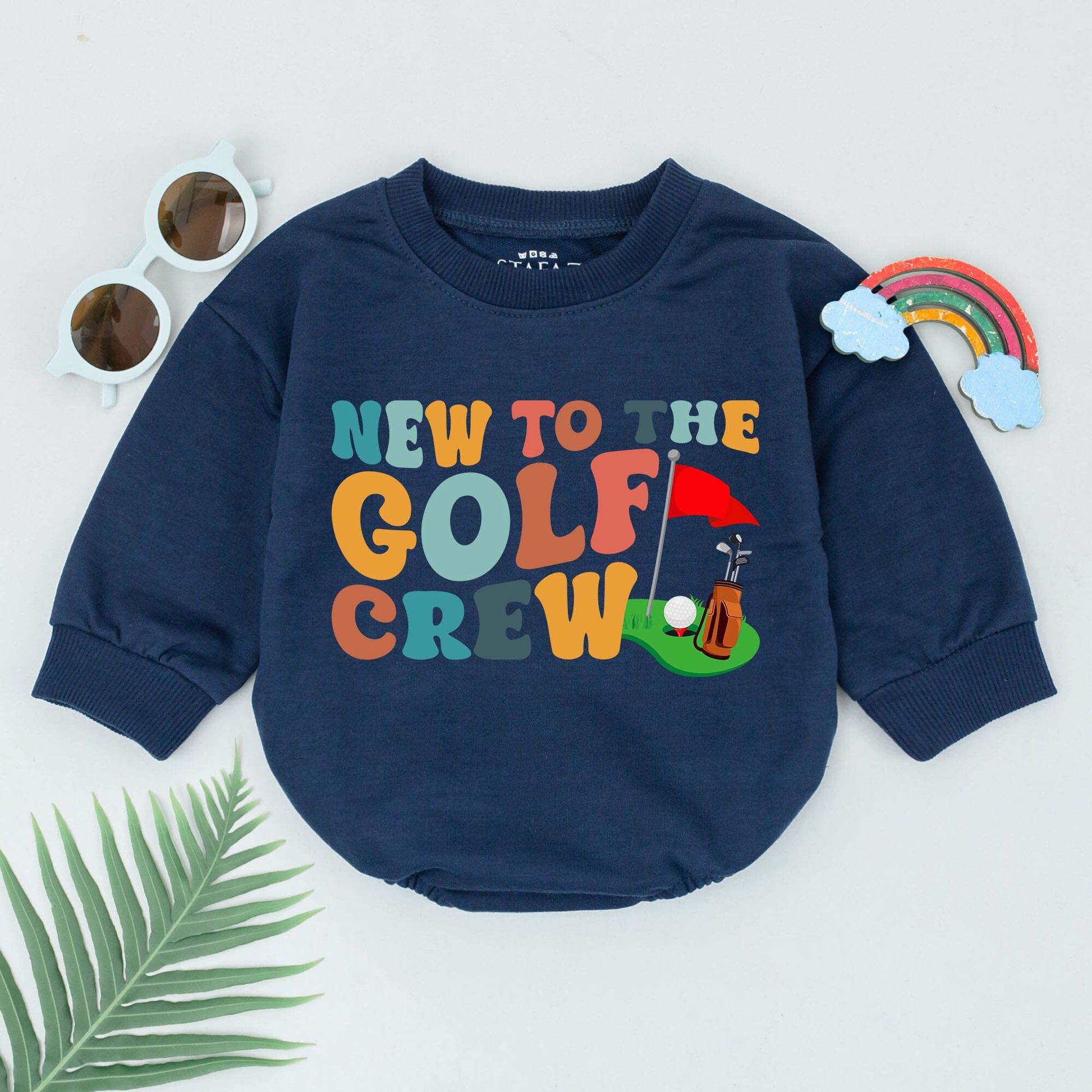New To The Golf Crew Baby Boy Romper Retro Vintage Future Golfer Outfit Cute Infant Bodysuit Soft Cotton Announcement Gift