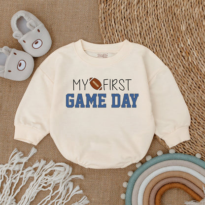 My First Game Day Romper Football Baby Shower Newborn Bodysuit First Father's Day Baby Outfit Gift For Baby Girl Other Day Celebration