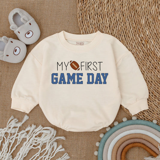 My First Game Day Romper Football Baby Shower Newborn Bodysuit First Father's Day Baby Outfit Gift For Baby Girl Other Day Celebration
