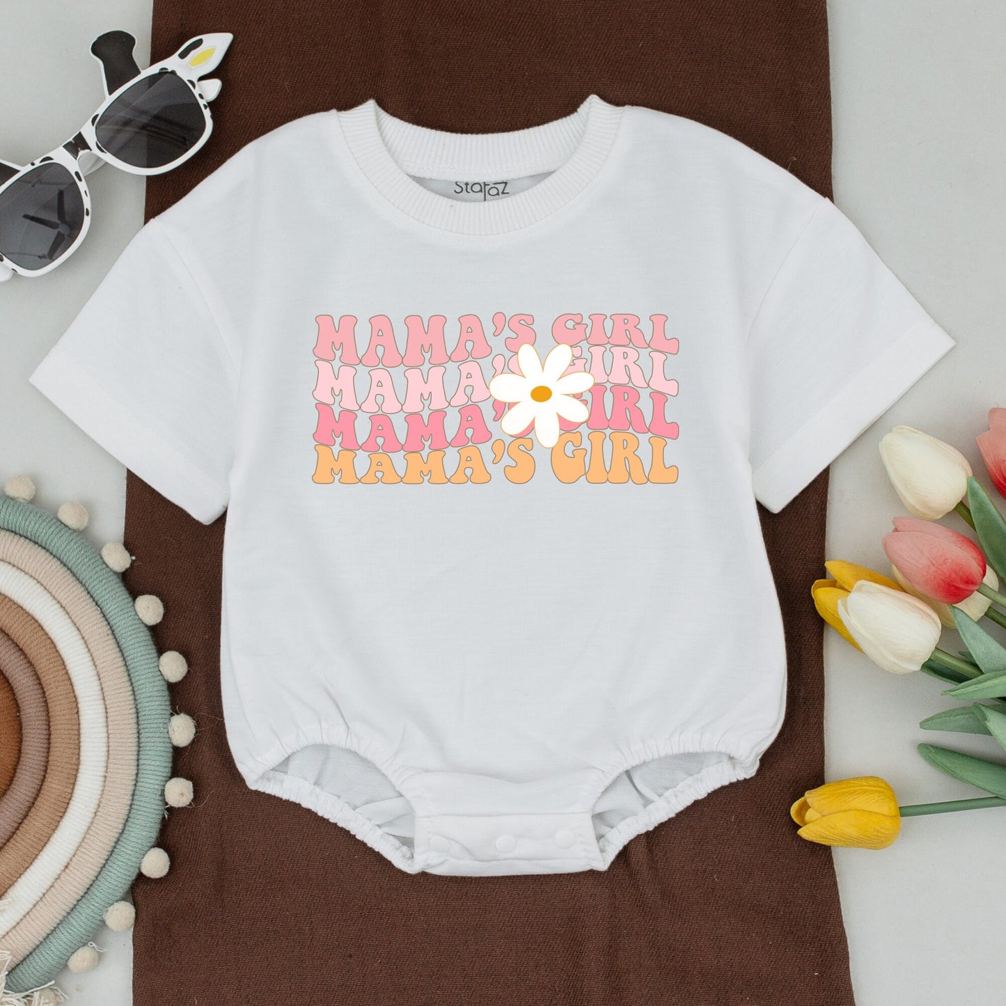 Matching Daisy Mama and Mini Shirts, Girl's Floral Retro Outfit, Mommy and Me Baby Bodysuit, Gift for Mama, Daughter Birthday, Baby Girl Clothes