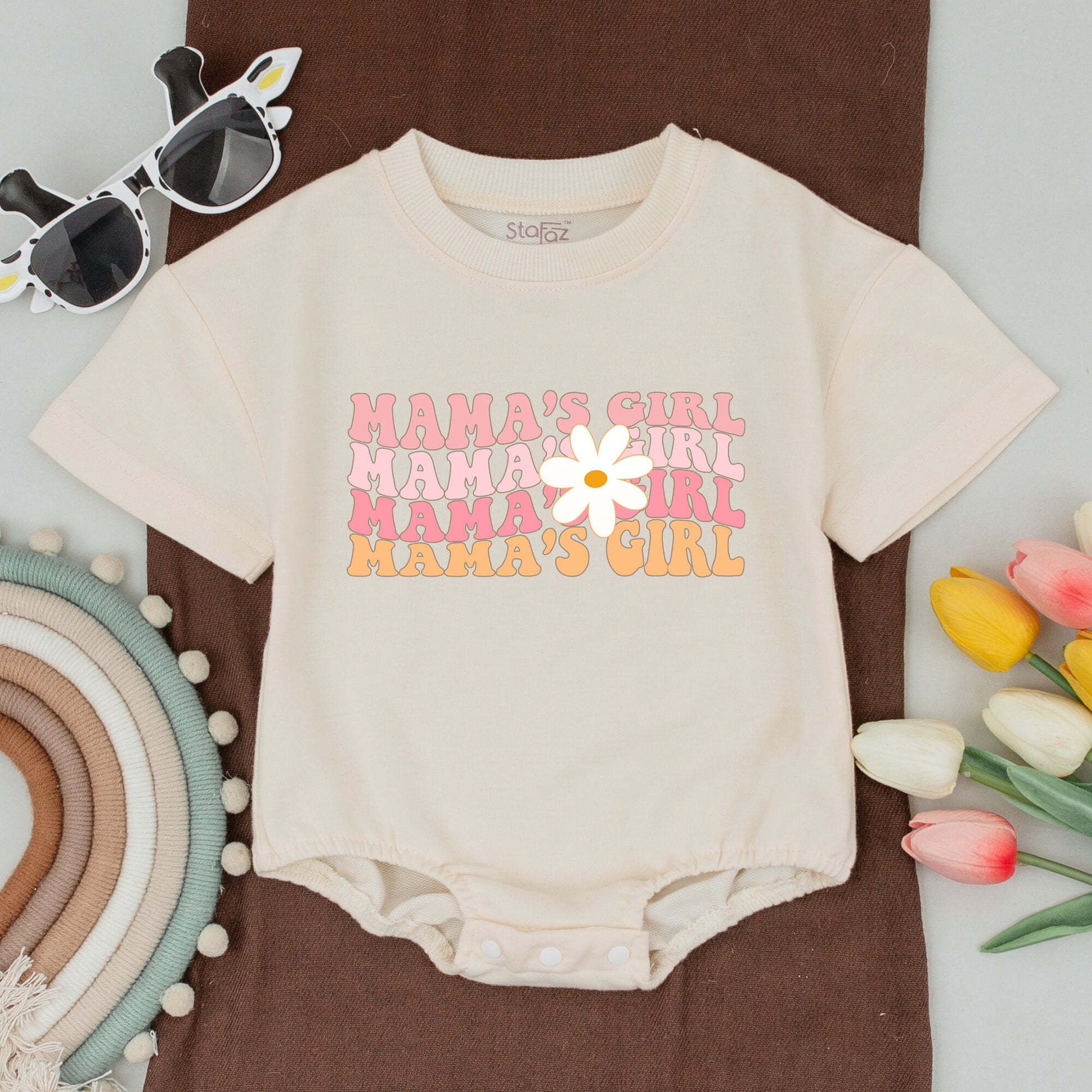 Matching Daisy Mama and Mini Shirts, Girl's Floral Retro Outfit, Mommy and Me Baby Bodysuit, Gift for Mama, Daughter Birthday, Baby Girl Clothes