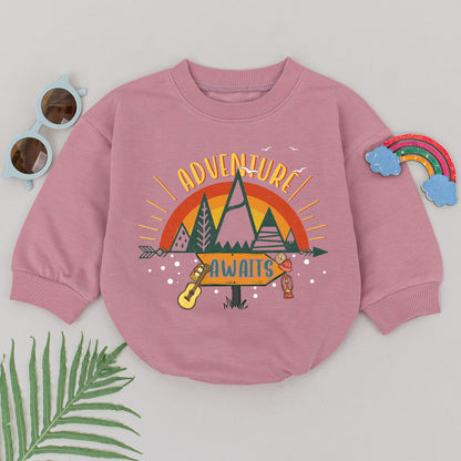 Adventure Awaits Baby Romper Tiny Adventurer Forest Clothes Mountain Rainbow Travel Gift Little Explorer Woodland Camping Hiking Explore Outfit