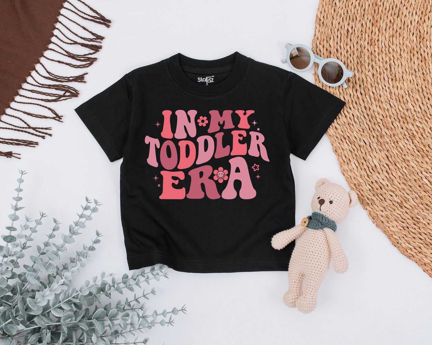In My Toddler Era Shirt Groovy Retro Pink Daisy Flower Design Vintage 70s Style Cute Kids Toddler Tee Summer Family Matching