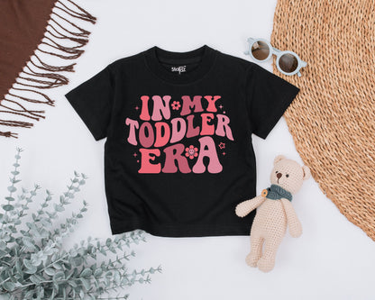 In My Toddler Era Shirt Groovy Retro Pink Daisy Flower Design Vintage 70s Style Cute Kids Toddler Tee Summer Family Matching