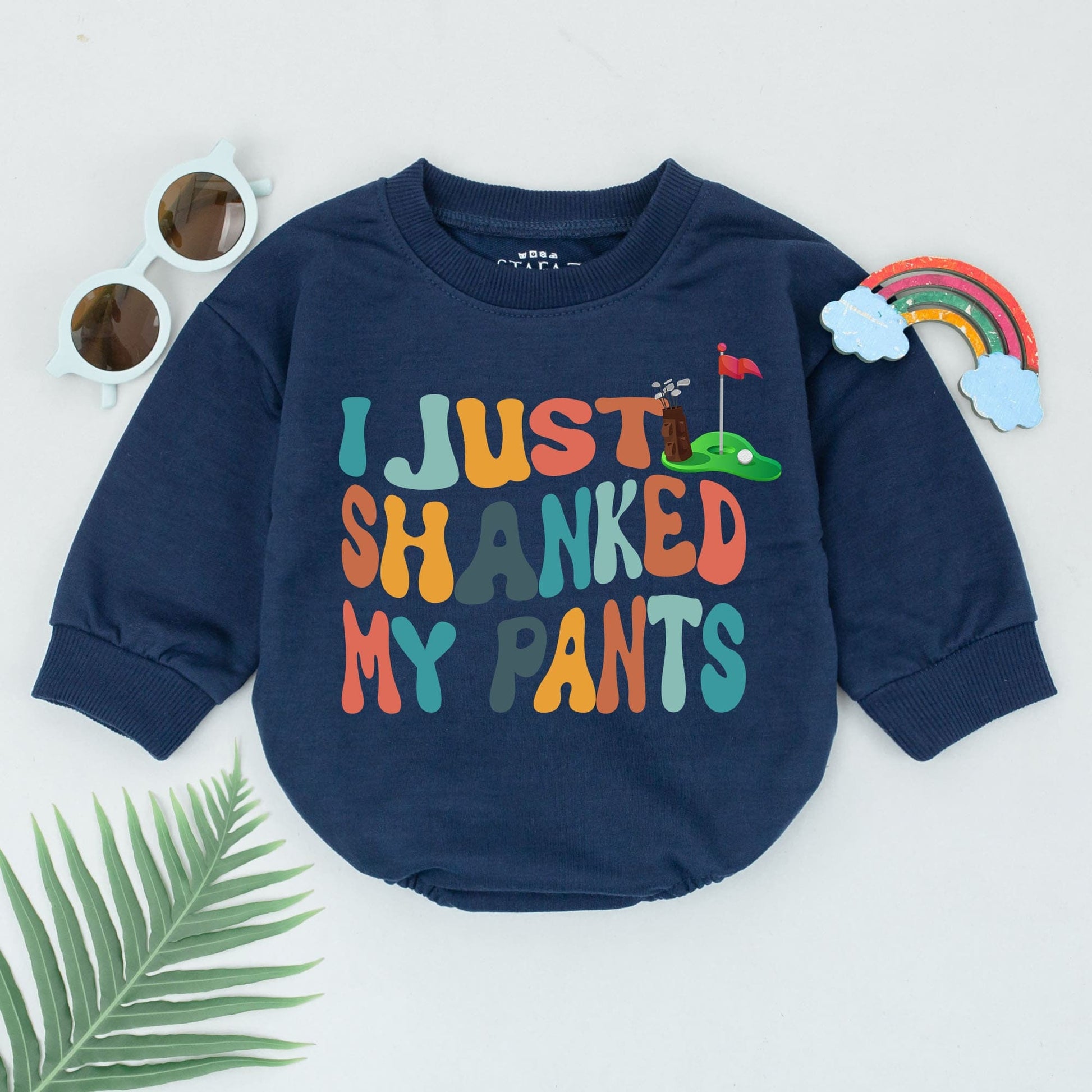 I Just Shanked My Pants Romper Retro Golfer Buddy Bodysuit Baby Boy Golf Outfit Future Golfer Teal Orange Yellow Salmon