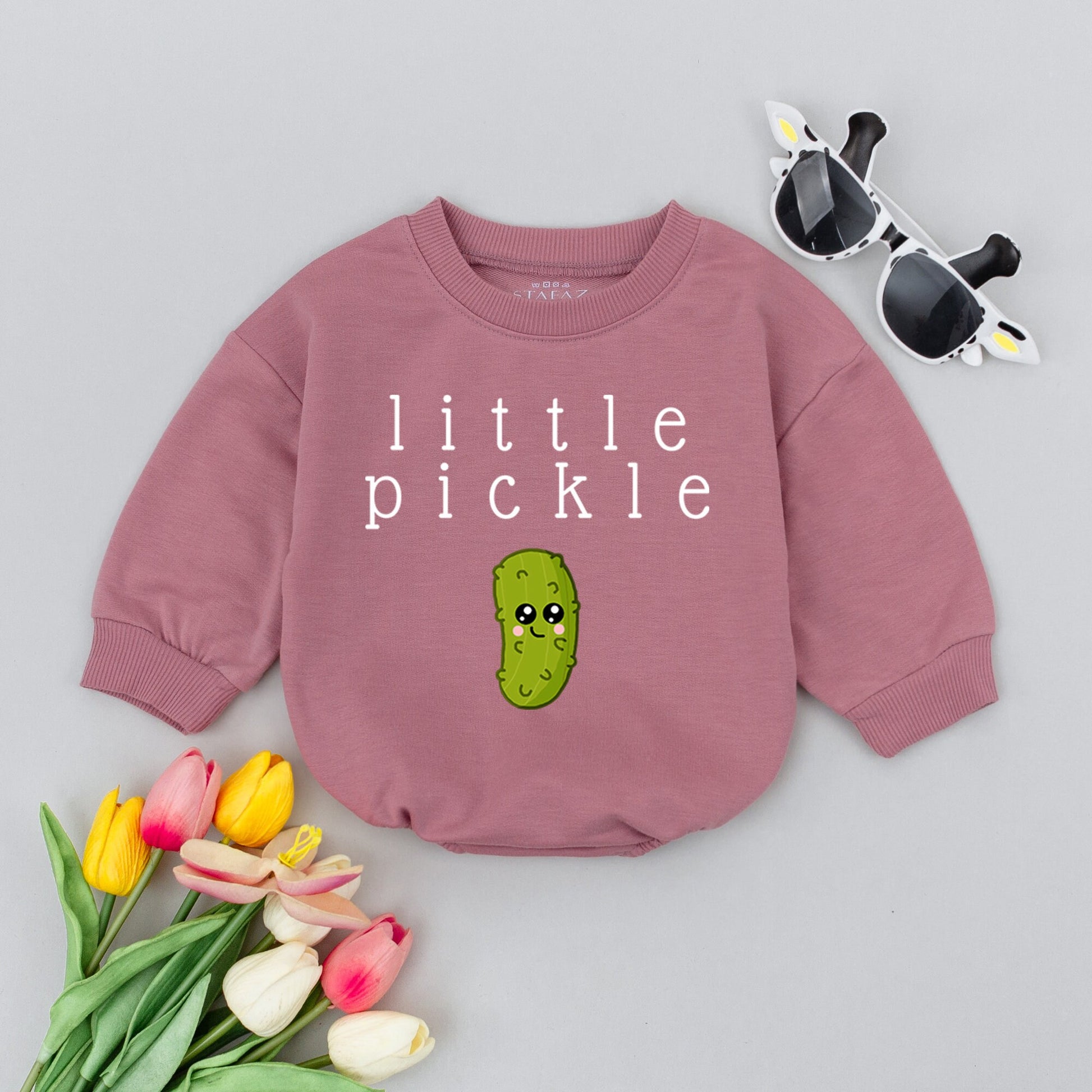 Pickle Baby Romper, Cute Vegan Bodysuit, Funny Vegetable Outfit