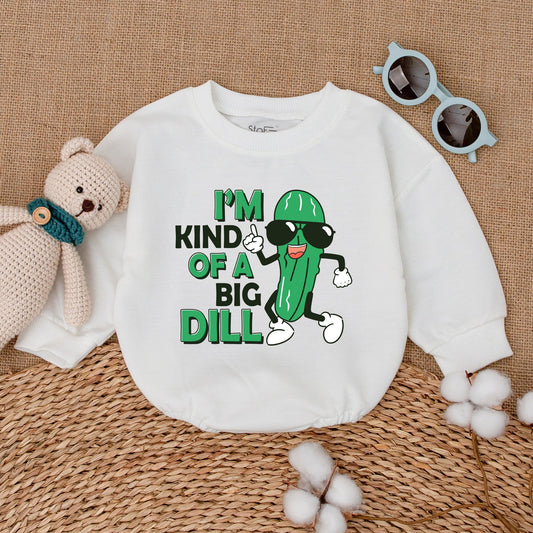 Big Dill Baby Bodysuit Funny Pickle Romper with Sunglasses Cool Vegan Baby Clothes Cute Infant Outfit Great Baby Shower Gift - Super Soft Cotton 139
