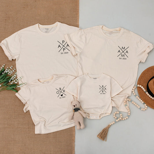 Dada Mama Mini Baby Family Matching T-Shirts & Bodysuit Set Custom