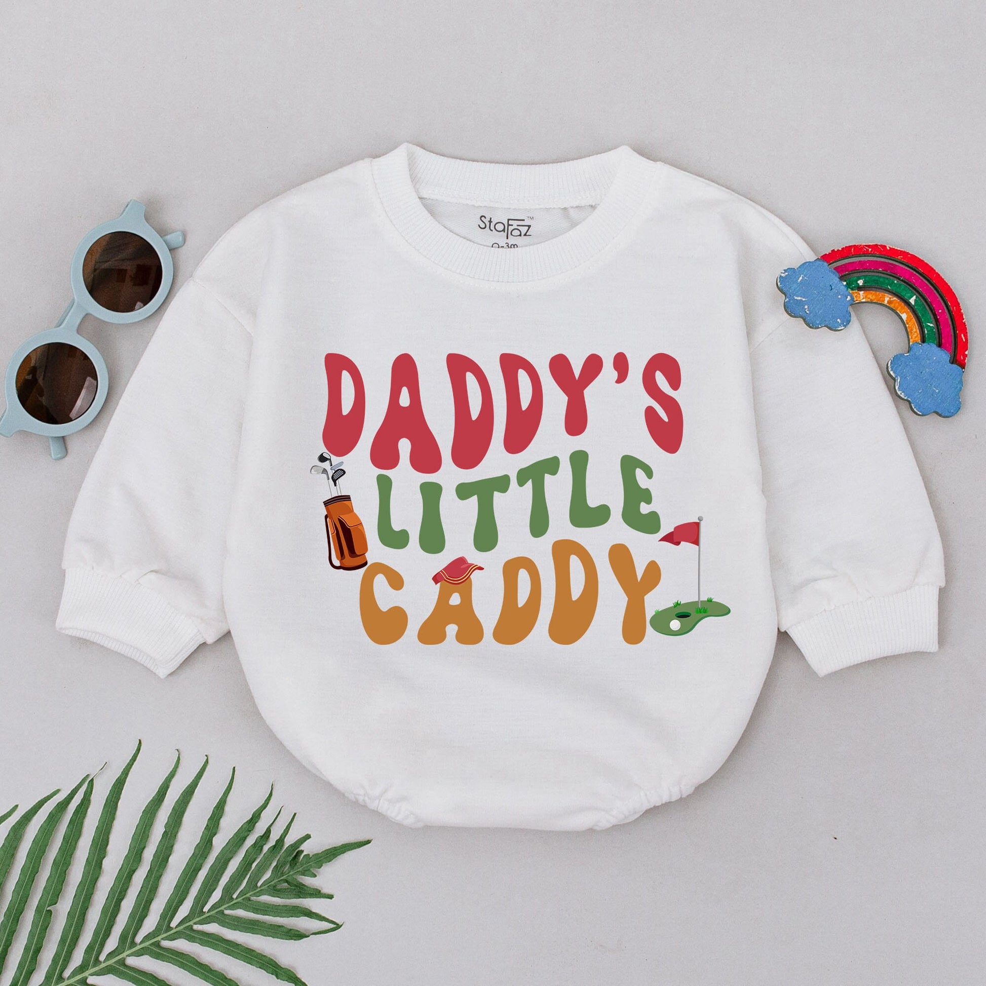 Newborn Baby Boy Golf Romper Bodysuit - Daddy's Little Caddy Outfit