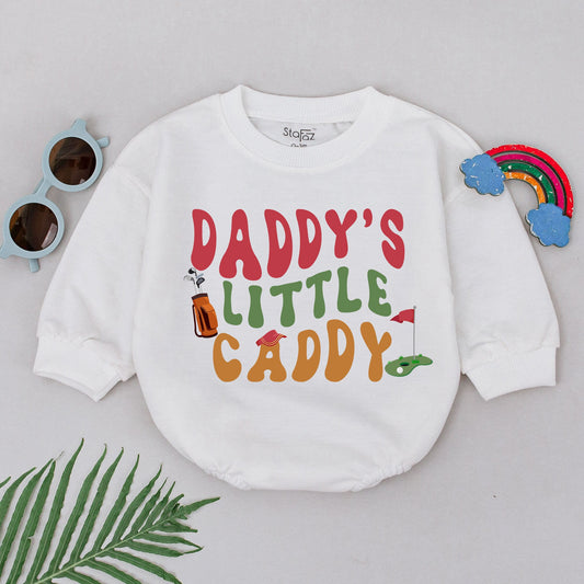 Newborn Baby Boy Golf Romper Bodysuit - Daddy's Little Caddy Outfit