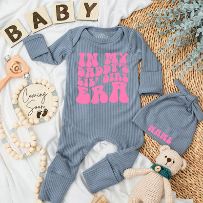 In My Daddy's Lil' Girl Era Retro Pink Bold Bodysuit for Baby Girl Newborn Gift Outfit Cute Daddy and Me Playful Romper Style Clothes