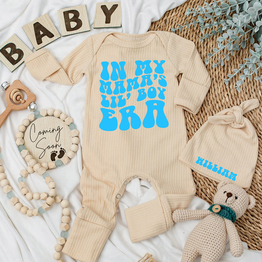 My Mama's Lil' Boy Bodysuit Set Adorable Baby Romper Newborn Gift Cute Coming Home Outfit Baby Shower Present for Sons Infant Clothing