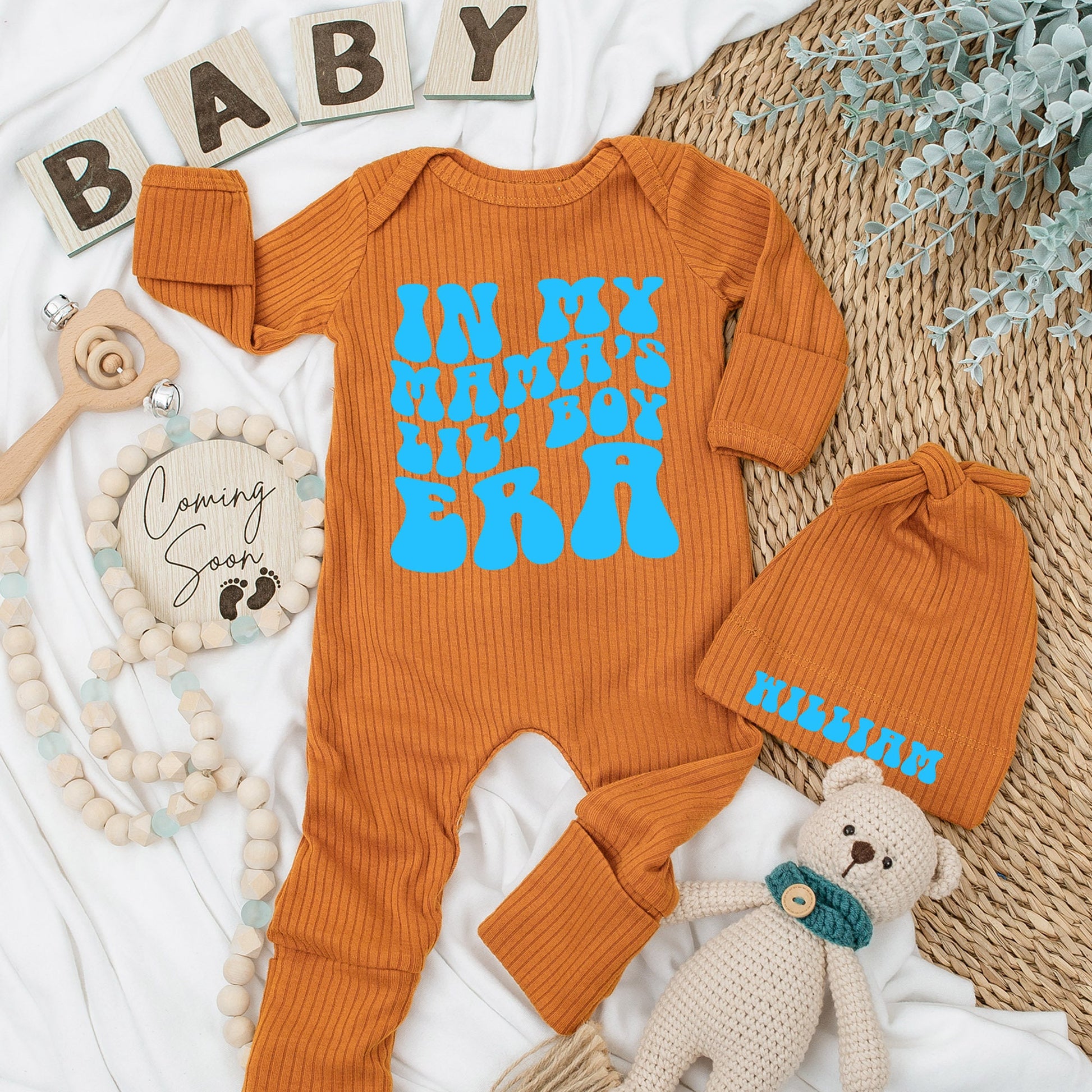 My Mama's Lil' Boy Bodysuit Set Adorable Baby Romper Newborn Gift Cute Coming Home Outfit Baby Shower Present for Sons Infant Clothing