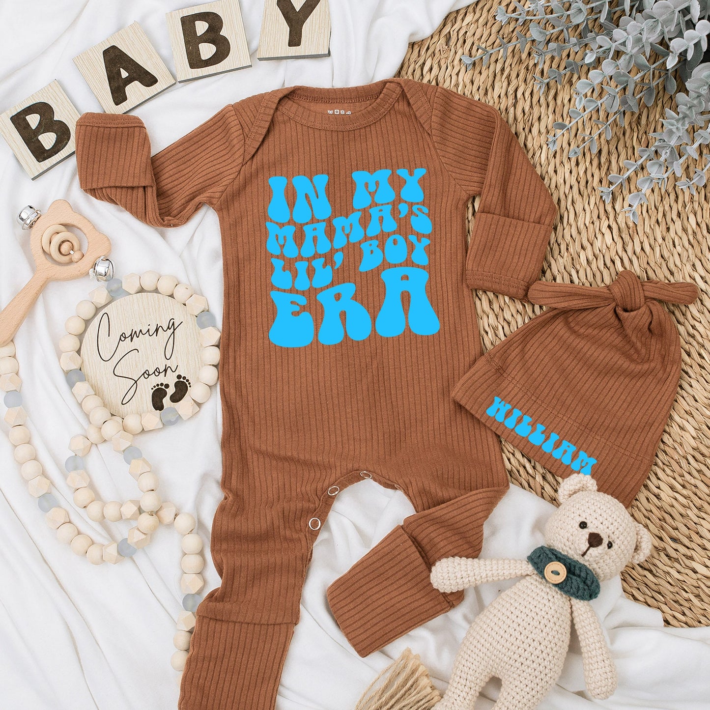 My Mama's Lil' Boy Bodysuit Set Adorable Baby Romper Newborn Gift Cute Coming Home Outfit Baby Shower Present for Sons Infant Clothing