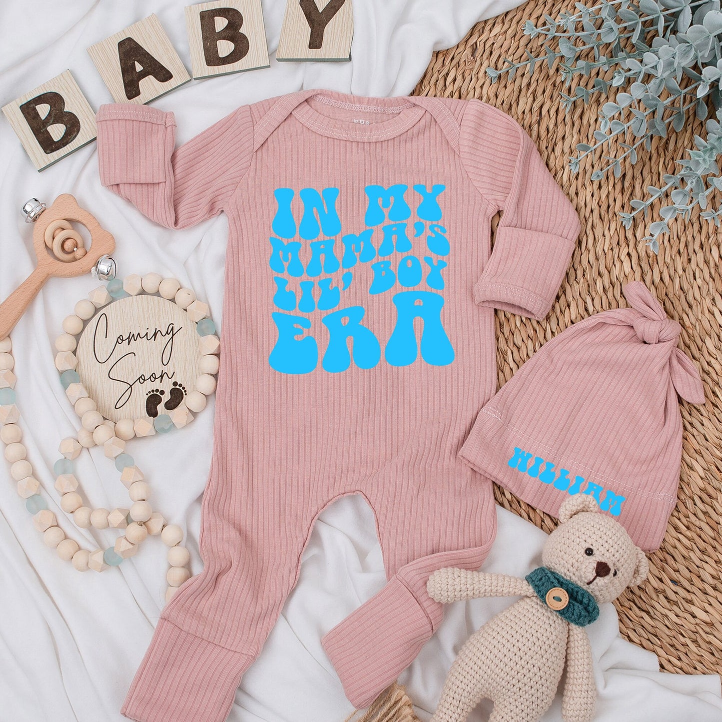 My Mama's Lil' Boy Bodysuit Set Adorable Baby Romper Newborn Gift Cute Coming Home Outfit Baby Shower Present for Sons Infant Clothing