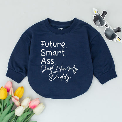 Funny Future Smart Ass Just Like My Daddy Baby Romper Bodysuit, Perfect Father's Day or Baby Shower Gift for New Dad, Soft Cotton Baby Boy Girl Clothes