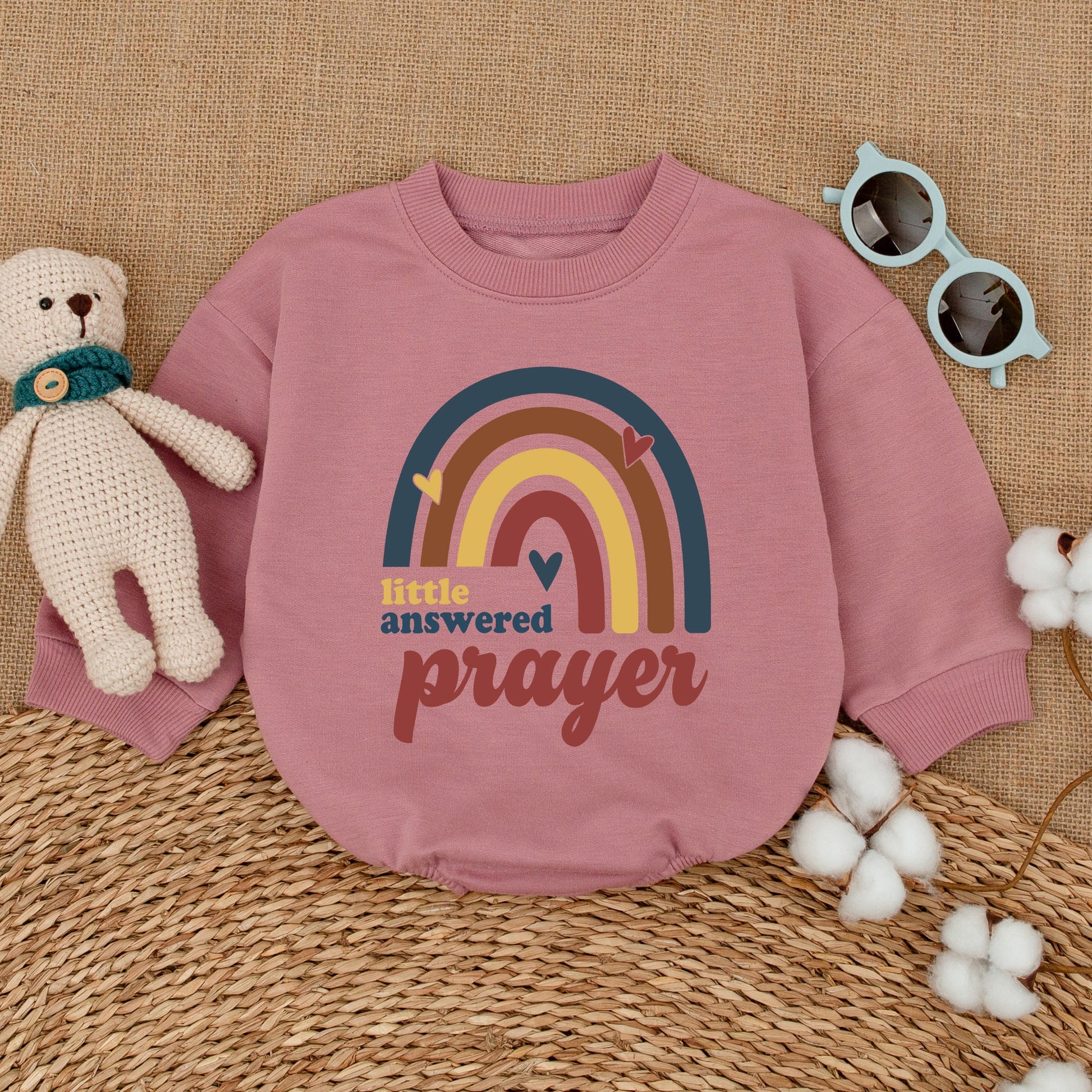 Little Answered Prayer Baby Romper Religious Miracle Newborn Bodysuit New Baby Shower Gift Pregnancy Announcement Coming Home Outfit