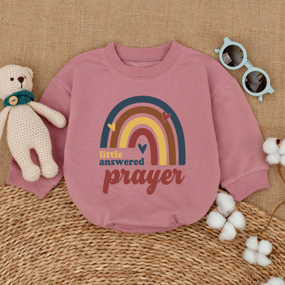 Little Answered Prayer Baby Romper Religious Miracle Newborn Bodysuit New Baby Shower Gift Pregnancy Announcement Coming Home Outfit