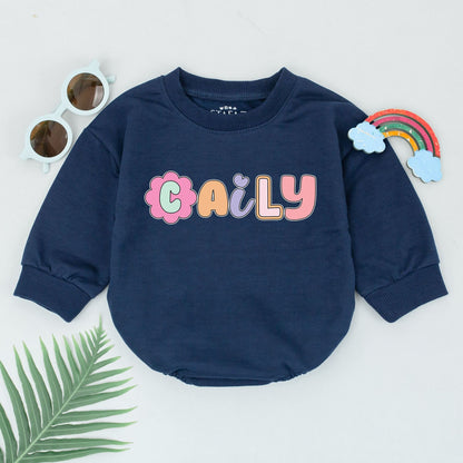 Personalized Name Baby Girl Bubble Romper - Spring, Birthday