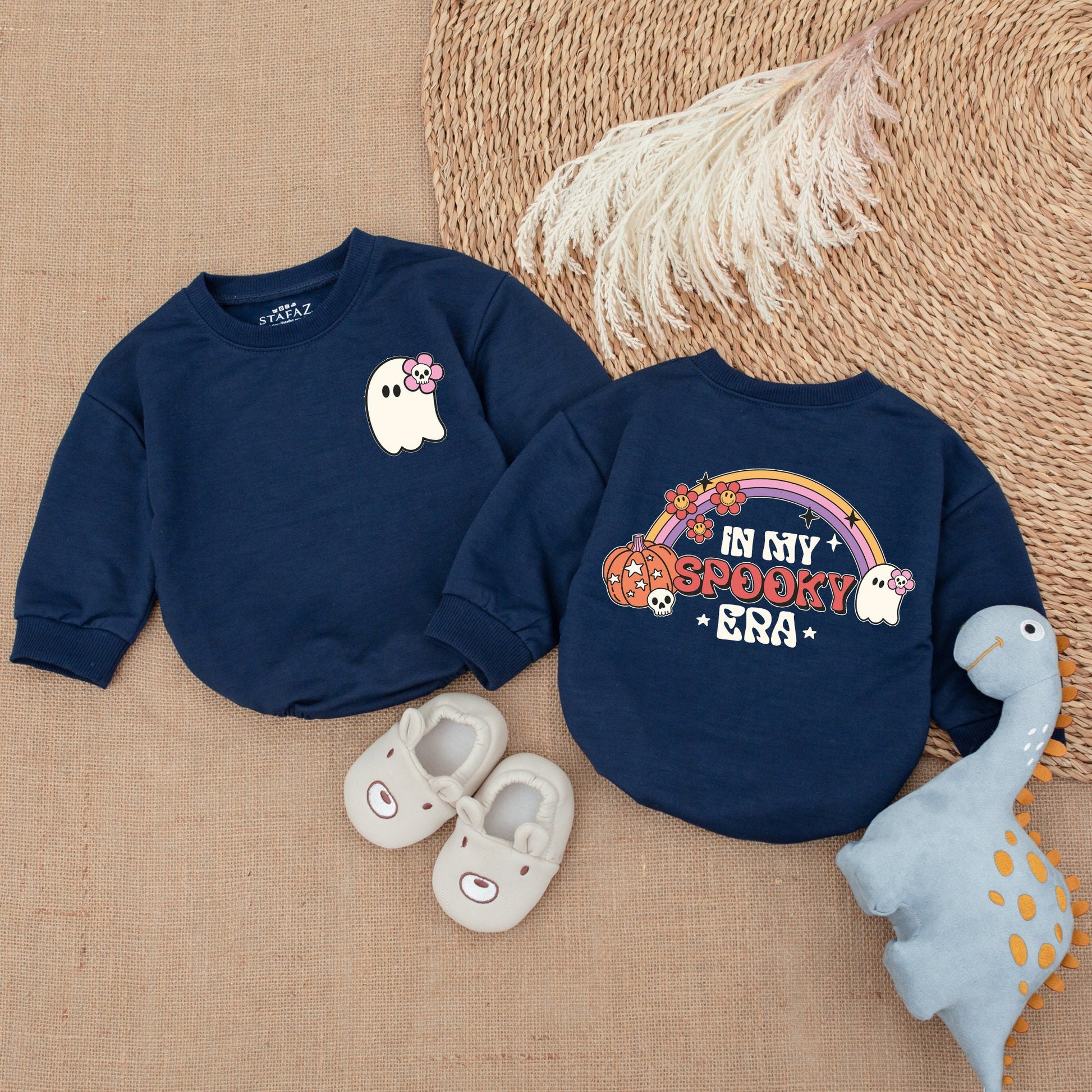 Halloween Baby Bodysuit - Retro Ghost Infant Romper - First Outfit