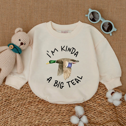 I'm Kinda A Big Teal Deal Duckling Baby Romper Newborn Infant Bubble Bodysuit perfect for a delightful Baby Shower Gift or Gender Reveal