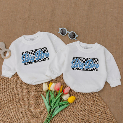 Big Brother Baby Romper Bodysuit Sweatshirt Matching Sibling Set Pregnancy Announcement Baby Shower Gift