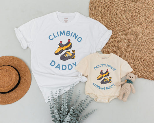 Rock Climbing Dad & Baby Matching Shirt Father's Day Gift Family Adventure Outfit