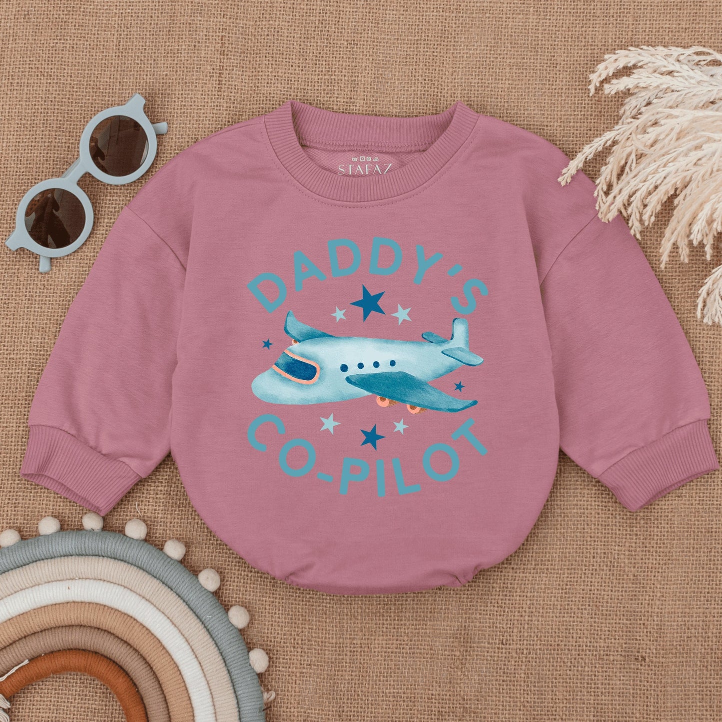 Daddy's Co-Pilot Bubble Romper Childs First Flight Airplane Baby Outfit Future Pilot Soft Cotton Comfortable Fathers Day Gift Baby Shower Gender Neutral