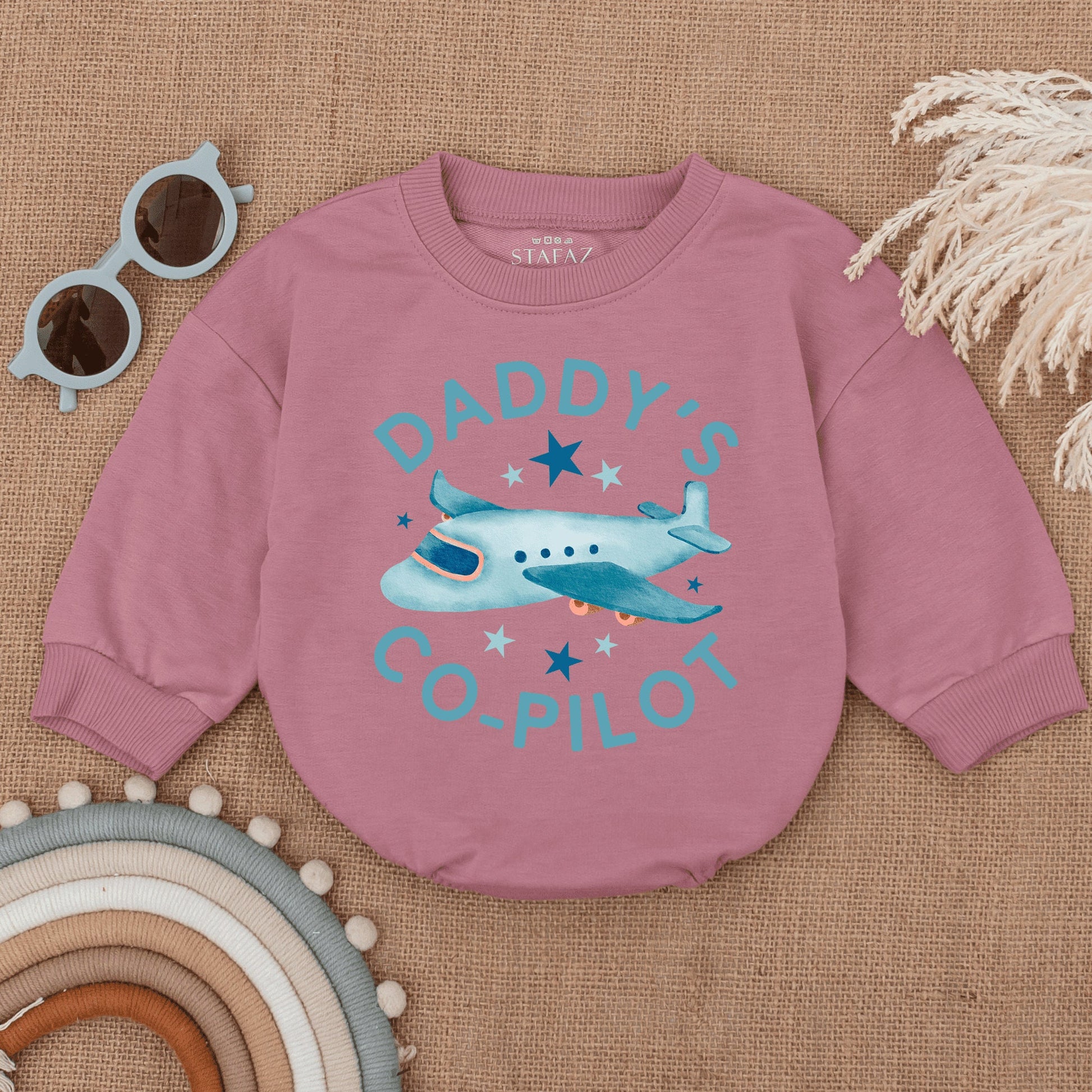 Daddy's Co-Pilot Bubble Romper Childs First Flight Airplane Baby Outfit Future Pilot Soft Cotton Comfortable Fathers Day Gift Baby Shower Gender Neutral