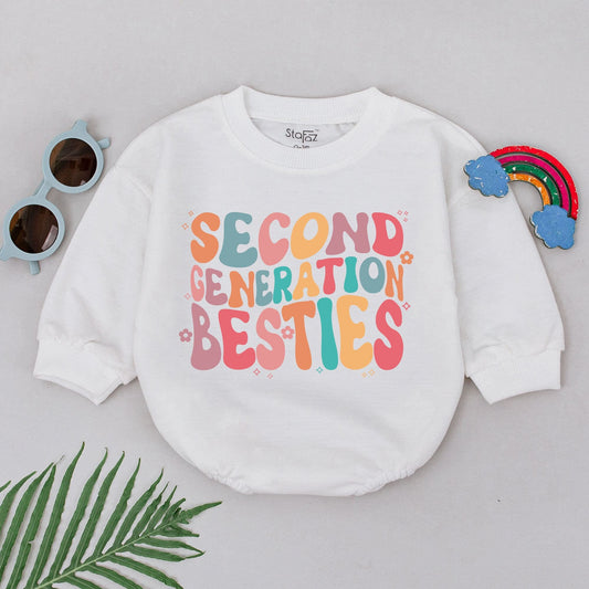 Second Gen Besties Newborn Cotton Romper | BFF Matching Baby Outfit