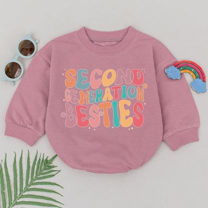 Second Gen Besties Newborn Cotton Romper | BFF Matching Baby Outfit