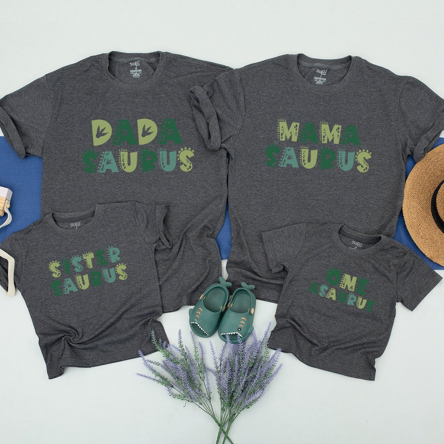 One-A-Saurus Dinosaur Matching Birthday Shirts Family First Birthday Dino Party Outfit Mommy and Me Tees