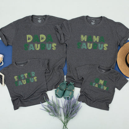 One-A-Saurus Dinosaur Matching Birthday Shirts Family First Birthday Dino Party Outfit Mommy and Me Tees