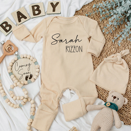Personalized Baby Romper - Custom First & Middle Name Silky Soft Newborn Outfit, Going Home Gift for Boy or Girl, Baby Shower Present