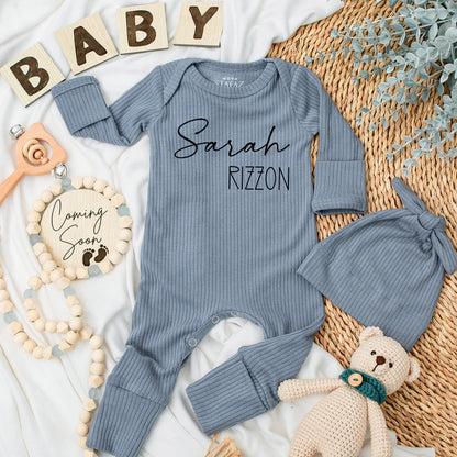 Personalized Baby Romper - Custom First & Middle Name Silky Soft Newborn Outfit, Going Home Gift for Boy or Girl, Baby Shower Present