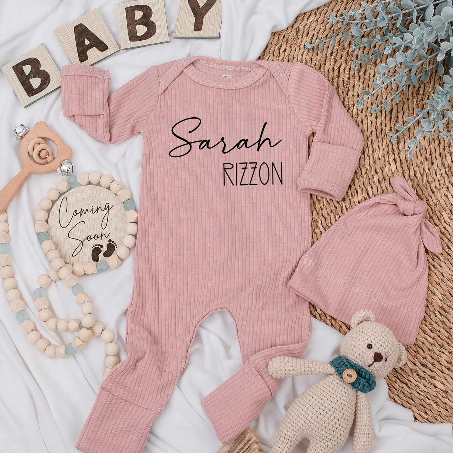 Personalized Baby Romper - Custom First & Middle Name Silky Soft Newborn Outfit, Going Home Gift for Boy or Girl, Baby Shower Present