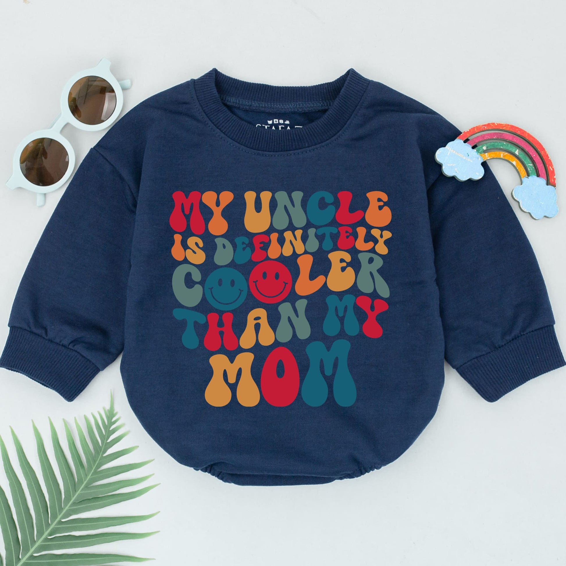 Cooler Than Mom Romper: Funny Uncle Gift for Baby Boy or Girl – New Uncle Outfit, Mother's Day Bodysuit, Cute Newborn Clothes for Awesome Uncles 139