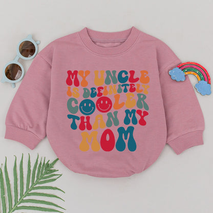 Cooler Than Mom Romper: Funny Uncle Gift for Baby Boy or Girl – New Uncle Outfit, Mother's Day Bodysuit, Cute Newborn Clothes for Awesome Uncles 139