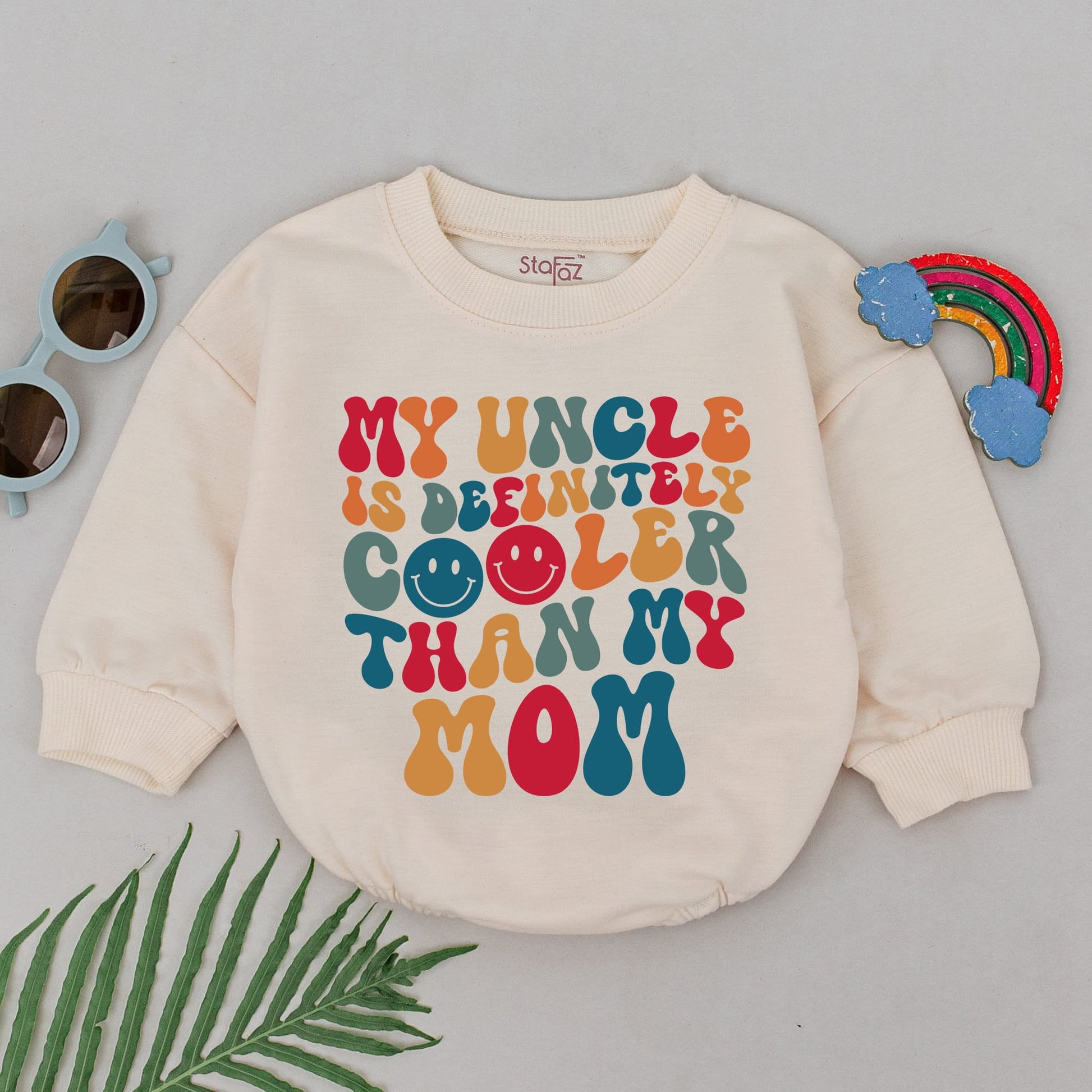 Cooler Than Mom Romper: Funny Uncle Gift for Baby Boy or Girl – New Uncle Outfit, Mother's Day Bodysuit, Cute Newborn Clothes for Awesome Uncles 139
