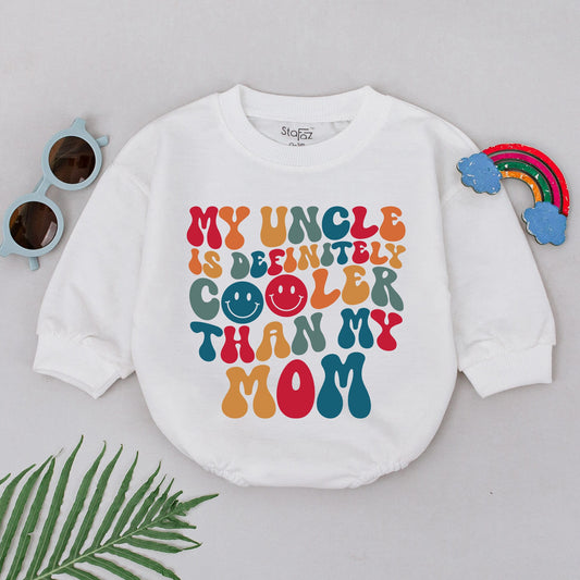 Cooler Than Mom Romper: Funny Uncle Gift for Baby Boy or Girl – New Uncle Outfit, Mother's Day Bodysuit, Cute Newborn Clothes for Awesome Uncles 139
