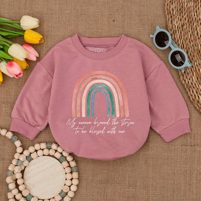 My Mama Braved the Storm IVF Baby Romper Bodysuit, Pregnancy Announcement Worth the Wait New Baby Shower Gift Coming Home Outfit