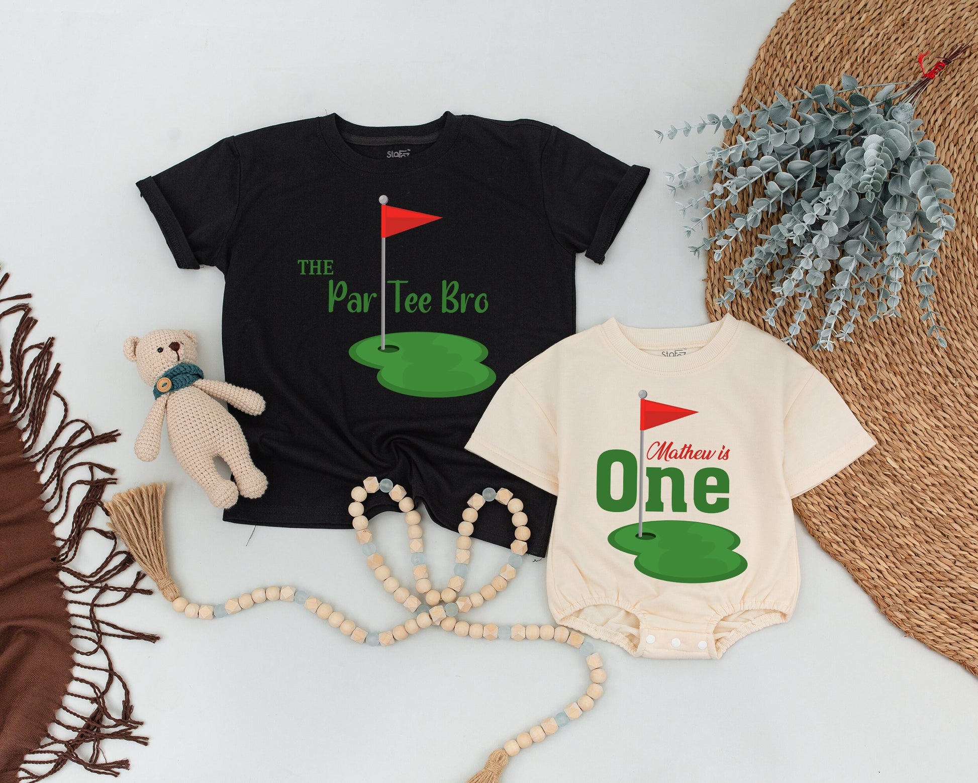 Matching Par Tee Dad, Mom, Sis Golf Birthday Shirts for Baby's First Birthday! Hole in One Party Outfit