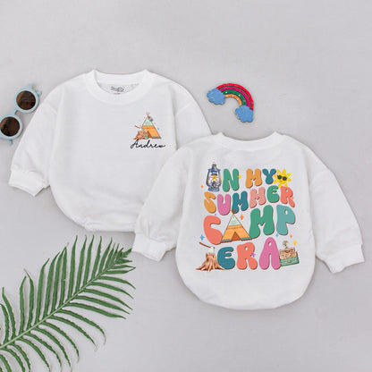 In My Summer Camp Era Romper Baby Bodysuit Adventure Theme Camping Gift Toddler Outfit Playful Childish Design