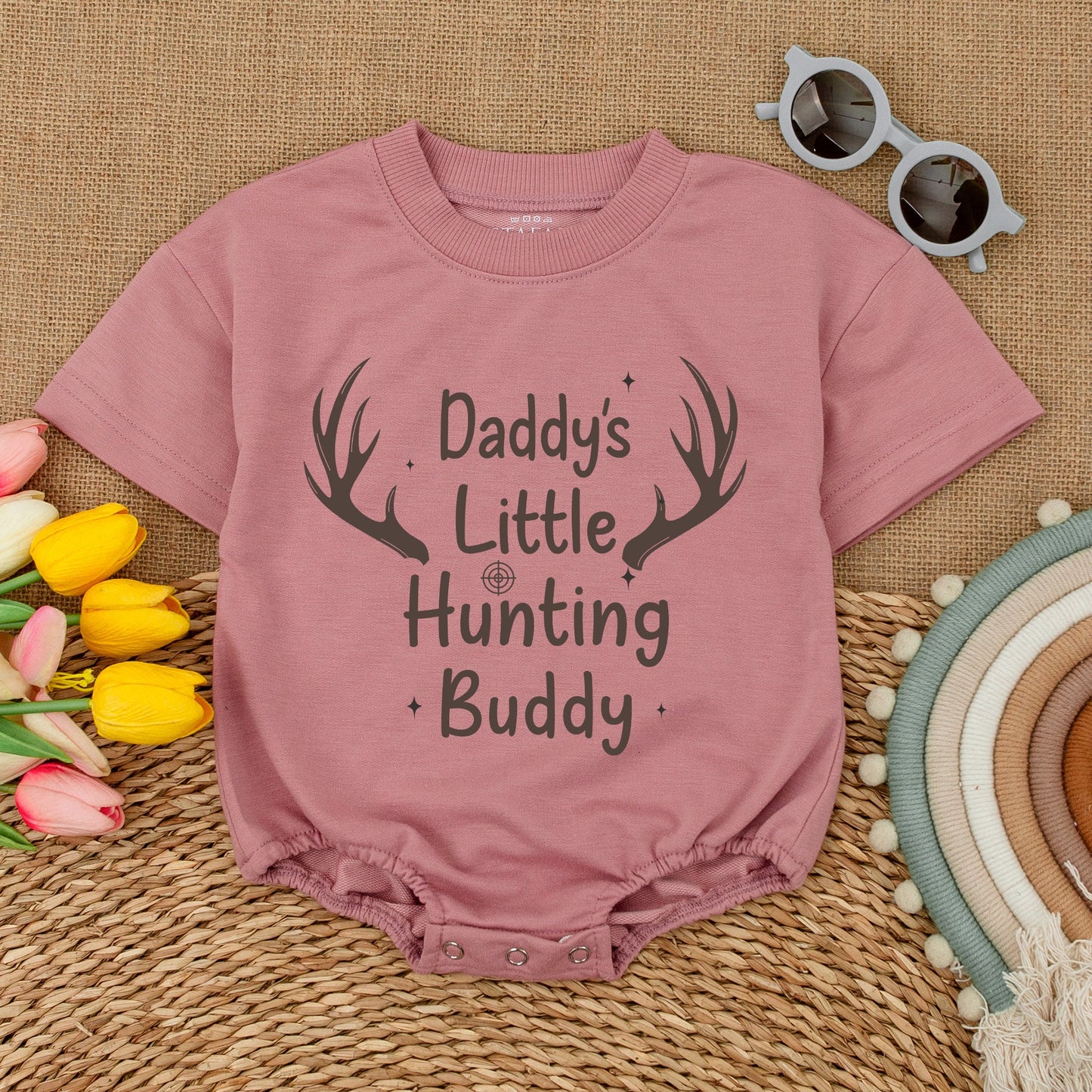 Daddy's Little Hunting Buddy Romper Newborn Baby Boy Outfit Hunting Bodysuit Country Boy Clothes Baby Shower Gift Announcement