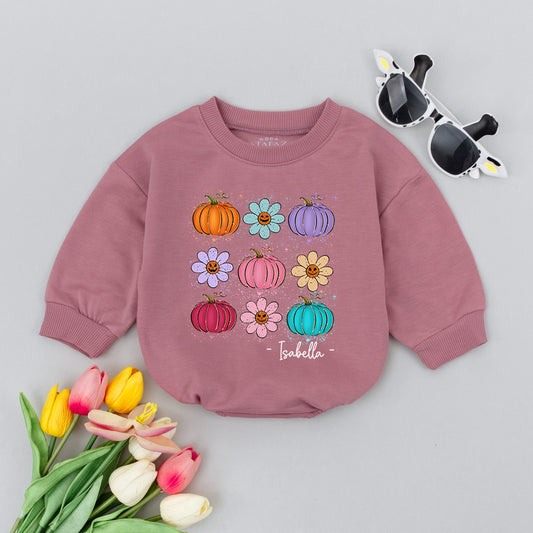 Retro Cute Pumpkin Season Baby Romper Vintage Smile Faces Infant Coming Home Outfit Baby Shower Gift