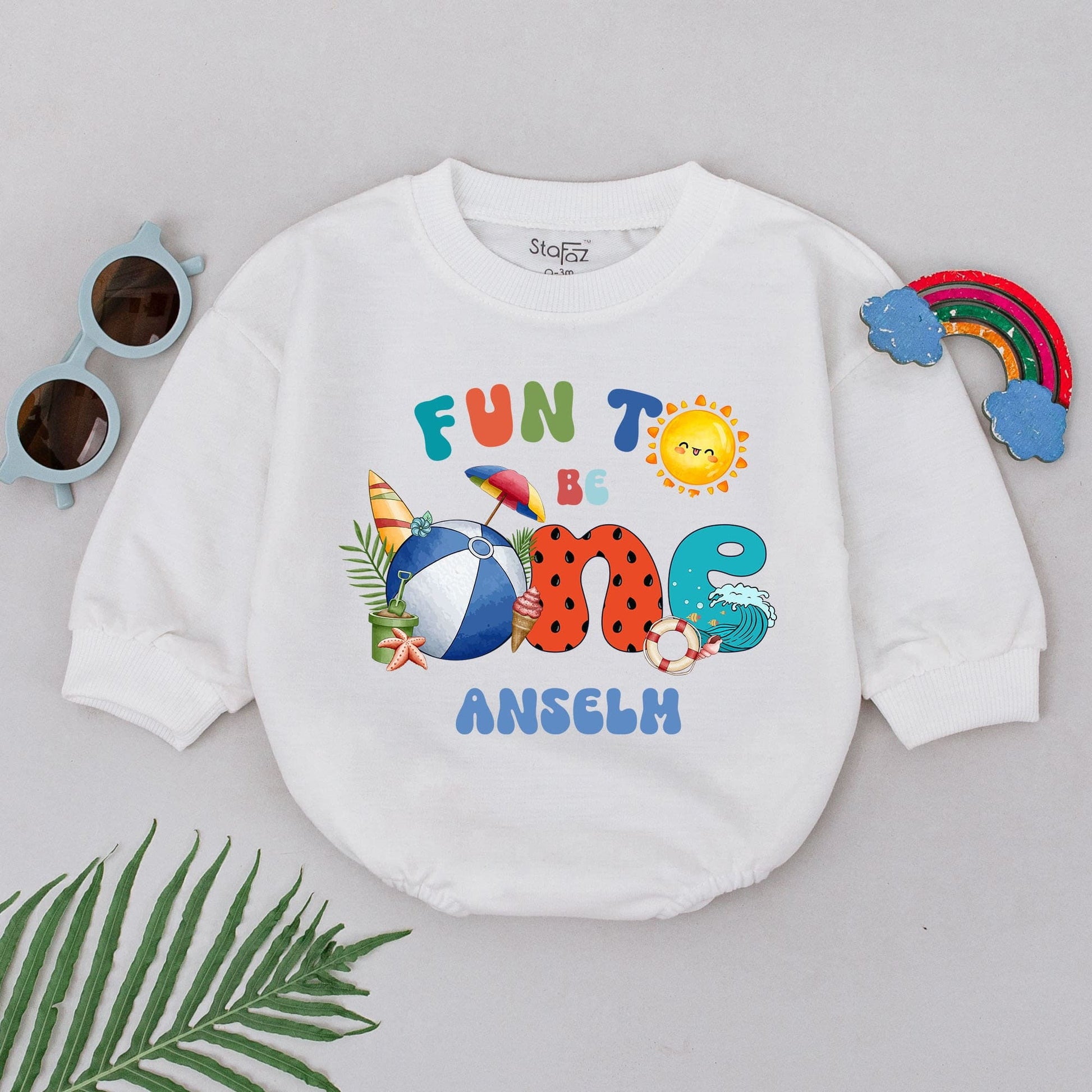 Beach Pool Fun to Be One Watermelon Wave Romper for Baby Anselm First Birthday Outfit Summer Celebration Gift