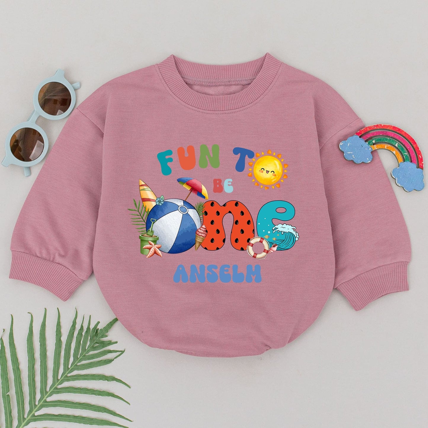 Beach Pool Fun to Be One Watermelon Wave Romper for Baby Anselm First Birthday Outfit Summer Celebration Gift